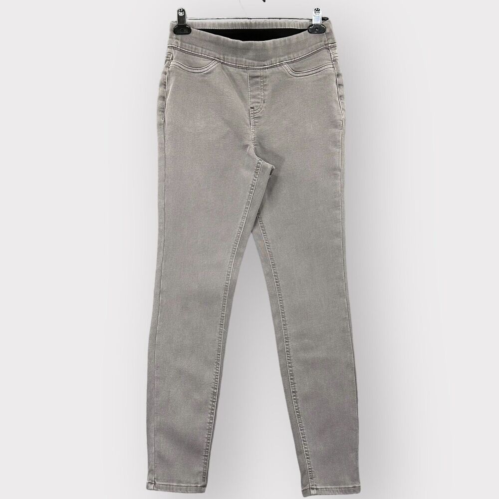 Denim & Co. Cozy Touch Jeggings Women 2 Gray Pockets Stretch Pull On H91
